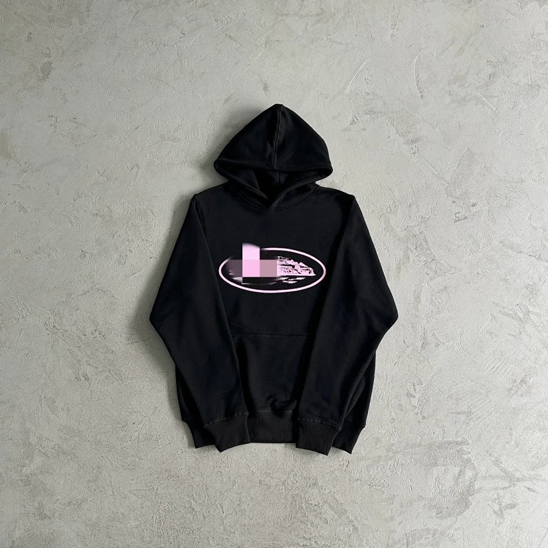75¥ Black/pink Alcatraz logo hoodie