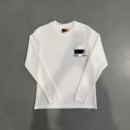 thumbnail for Waffle Long Sleeves with Round Print (White)