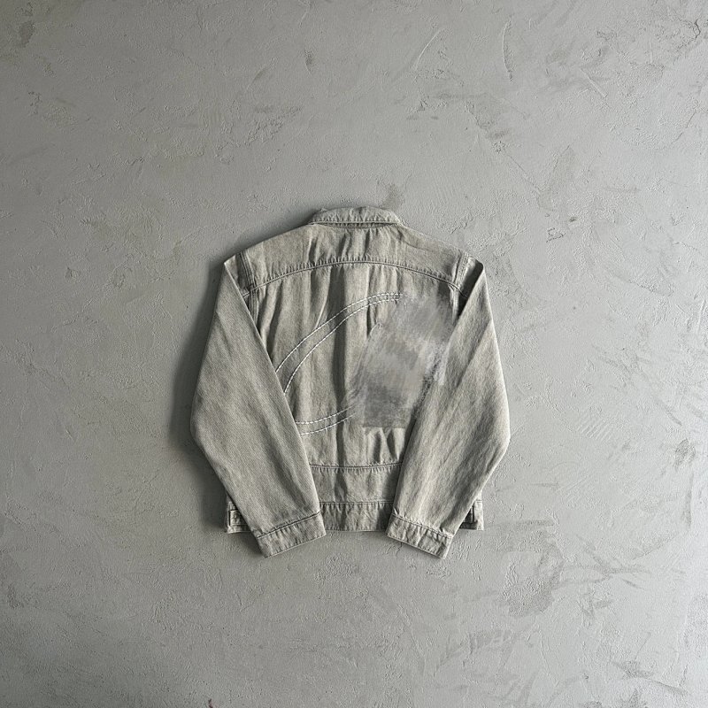 125¥c-star denim jacket-grey