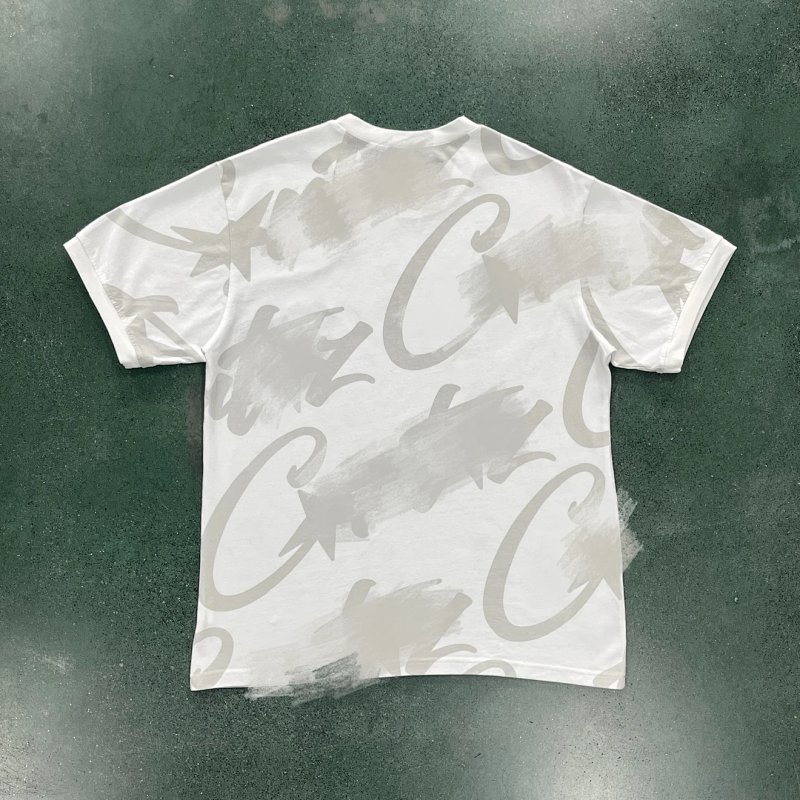 35¥ Alcatraz full print T-shirt-white gray