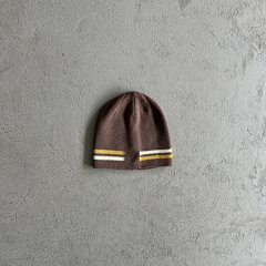Embroidered cold hat in the middle - brown