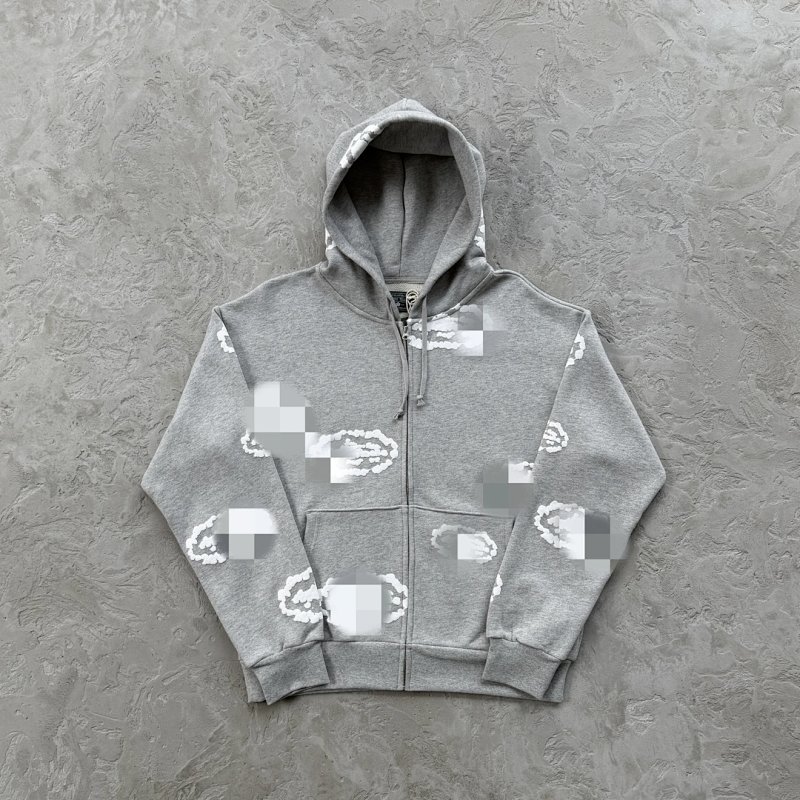 99¥Cor X DenTears Zip Up Hoodie -grey