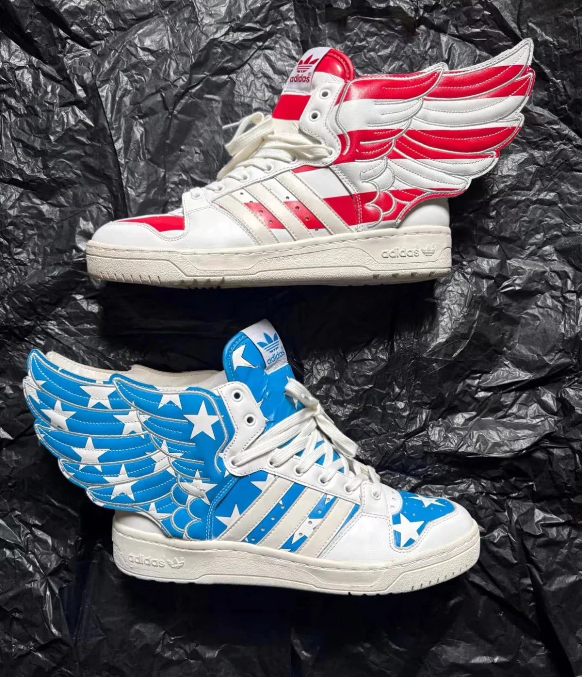 Jeremy Scott Wings 2.0 American Flag Wings Shoes Mandarin Duck Limited Edition Genuine Leather Original Development