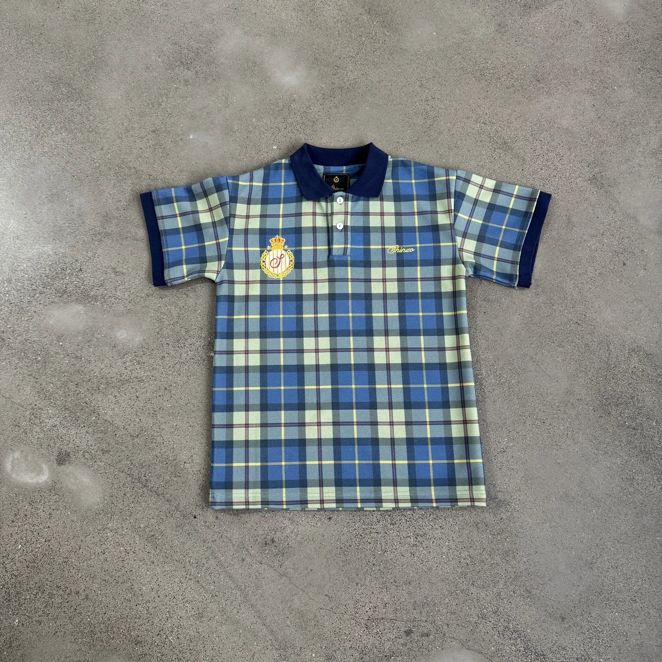 Plaid Short-Sleeve Polo Shirt