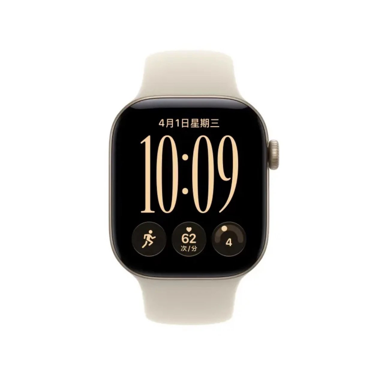 Apple/苹果 Watch Series 12 智能手表GPS款42毫米浅金色铝金属表壳沙砾色运动型表带S/M MJF14CH/BApple/苹果 Watch Series 12 智能手表GPS款4