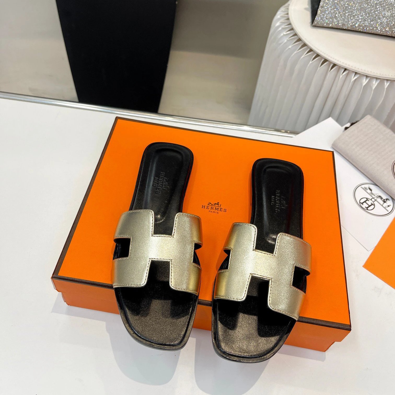 Hermès Slippers Oran H Slide Sandals — 22