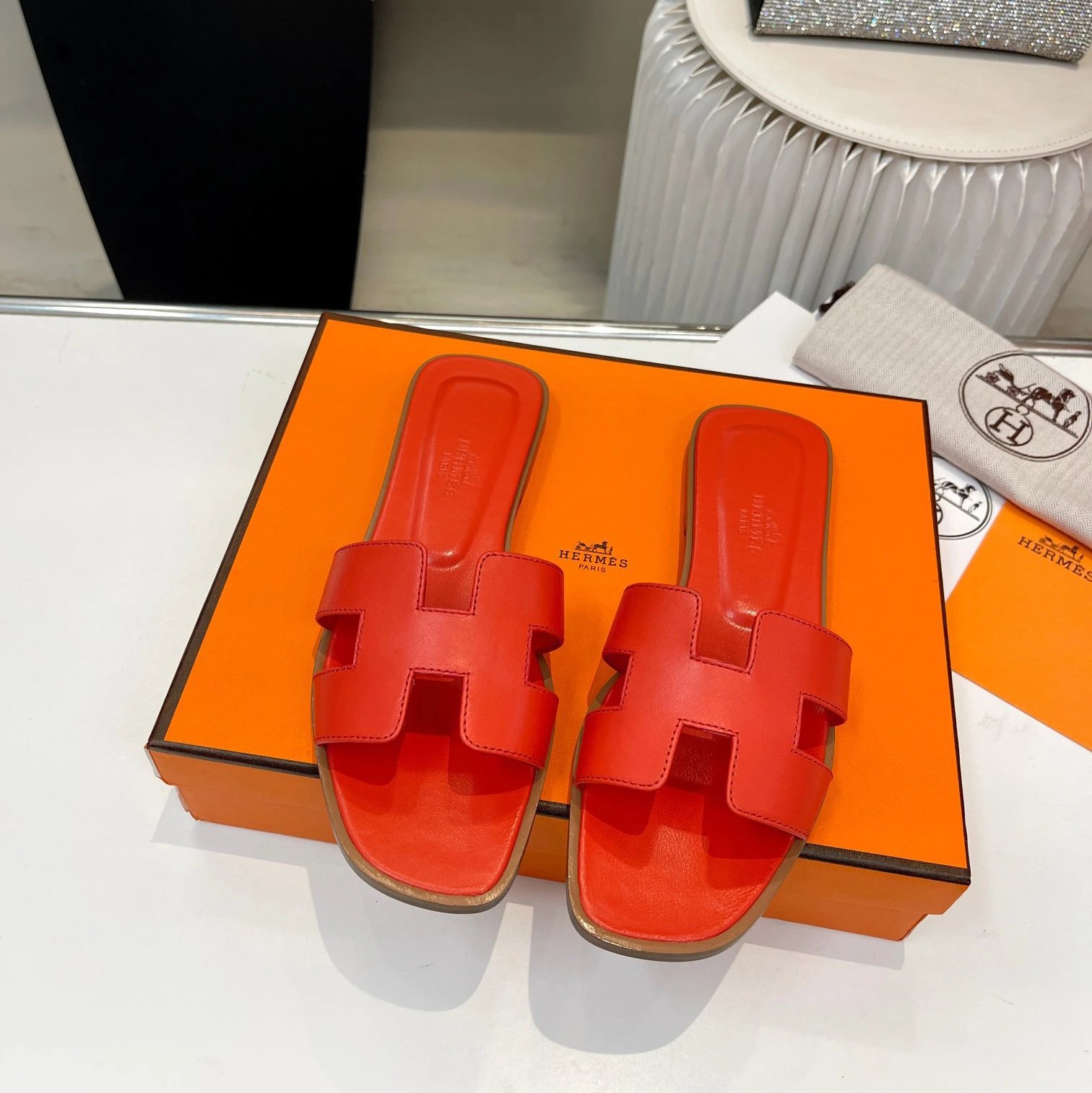 Hermès Slippers Oran H Slide Sandals — 23