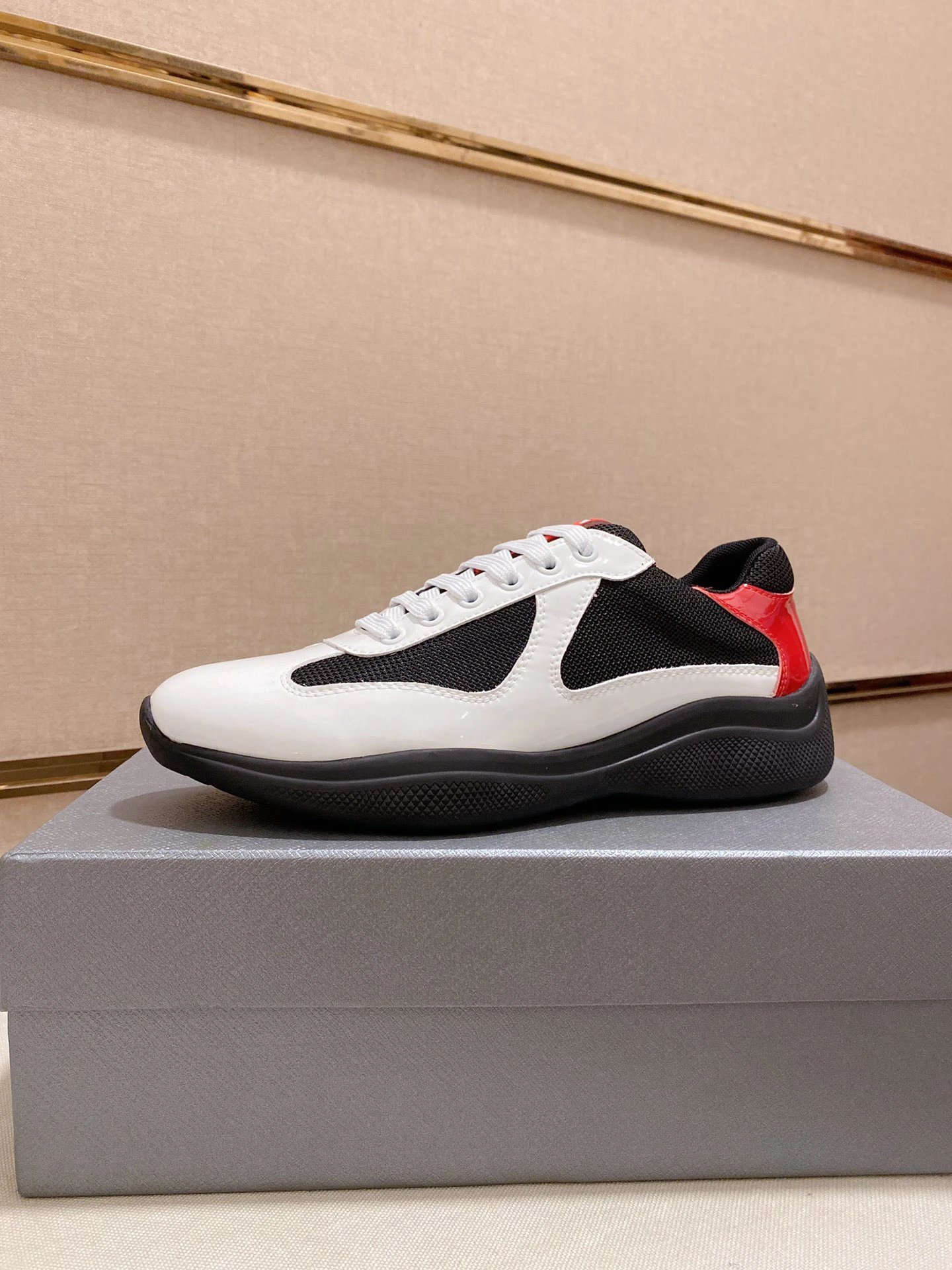 Prada Linea Rossa Sporty Sneakers White Black Red - 9