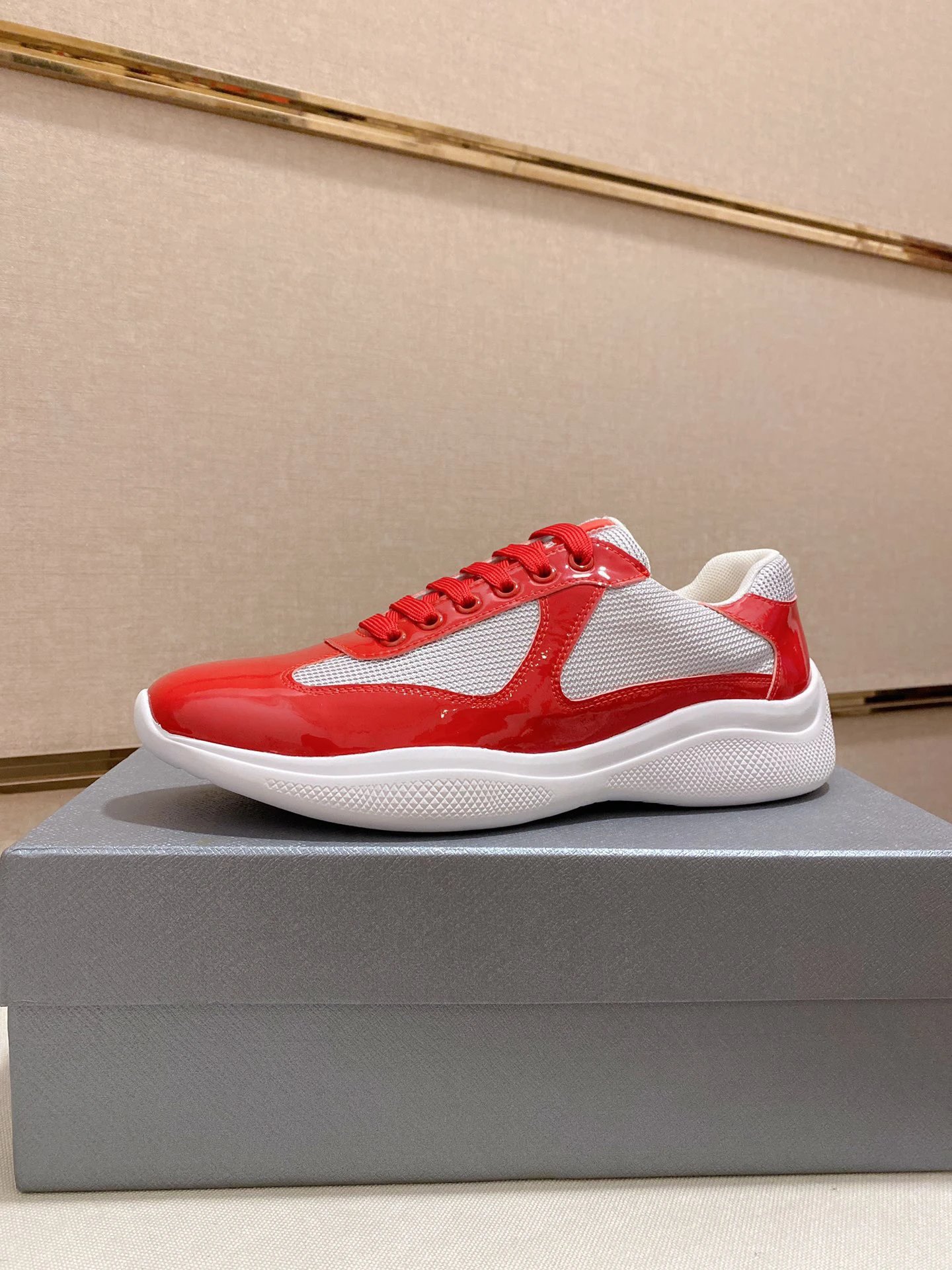 Prada Linea Rossa Sporty Sneakers White Black Red - 10