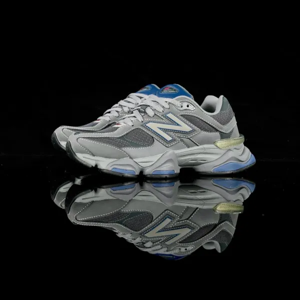 New Balance 9060 Gray Blue Mesh Sneakers Chunky Sneakers - 1