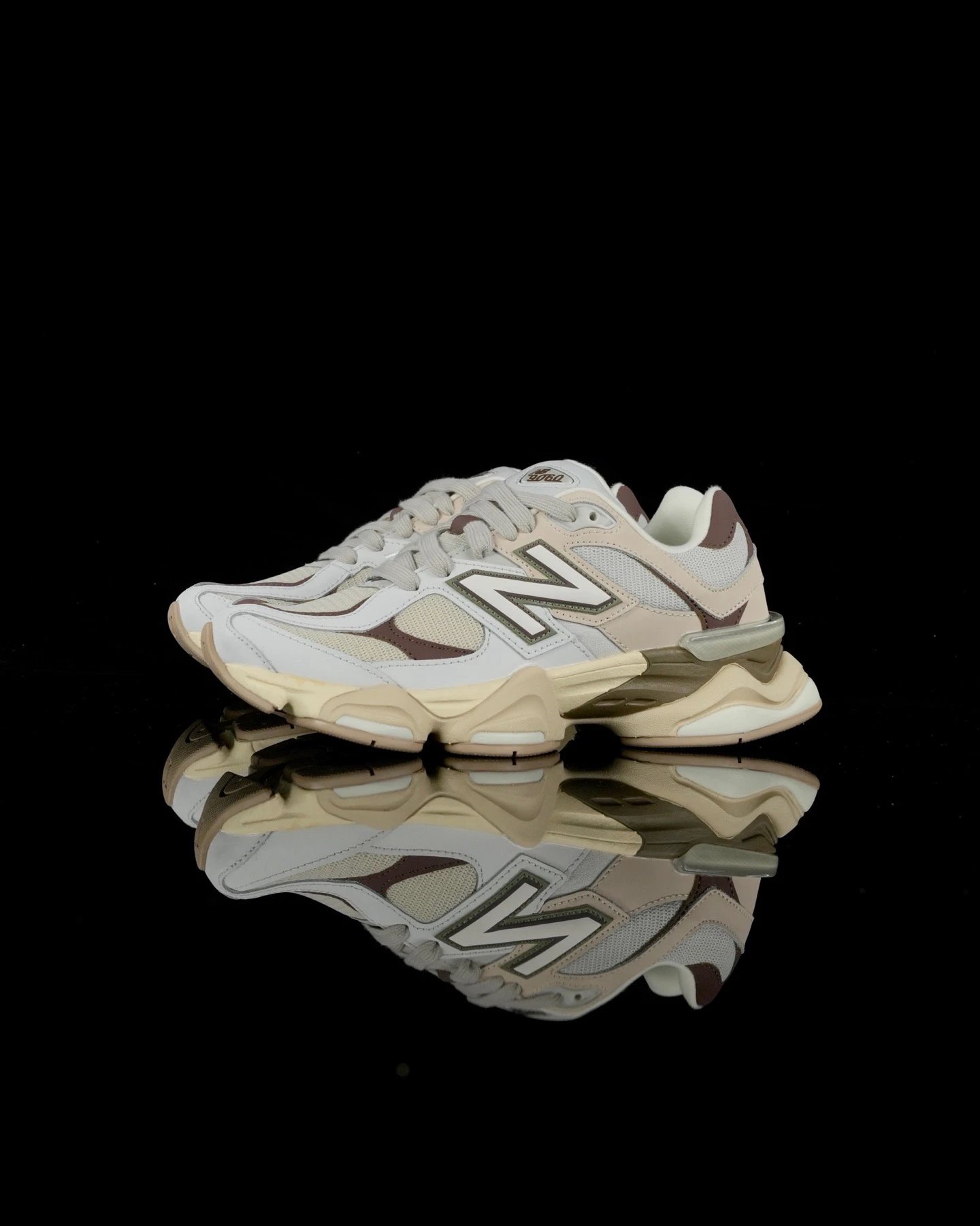 New Balance 9060 Light Gray and Cream Chunky Sneakers - 11