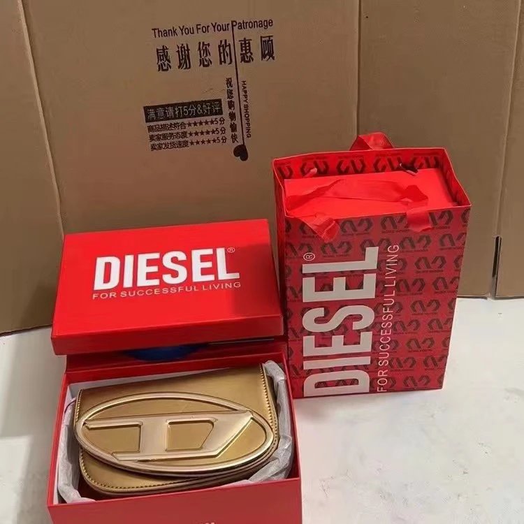 Diesel D-Logo Glitter Silver Clutch - 10