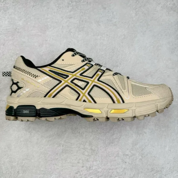 Asics Gel-Kayano 5 Beige Yellow Black Running Shoes - 12