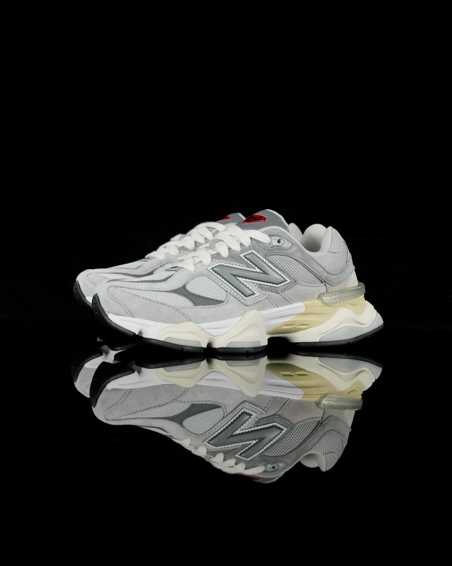 New Balance 9060 Light Gray and Cream Chunky Sneakers - 13