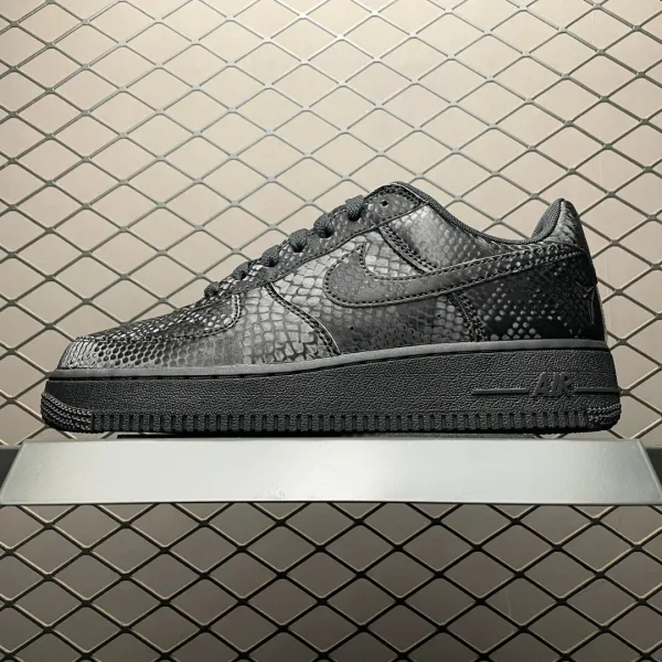 Nike Air Force 1 Low 'Snake Skin' Black Sneakers - 3