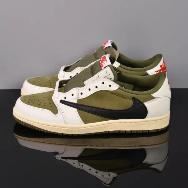 Nike x Travis Scott Air Jordan 1 Low OG 'Olive' Sneakers - 1