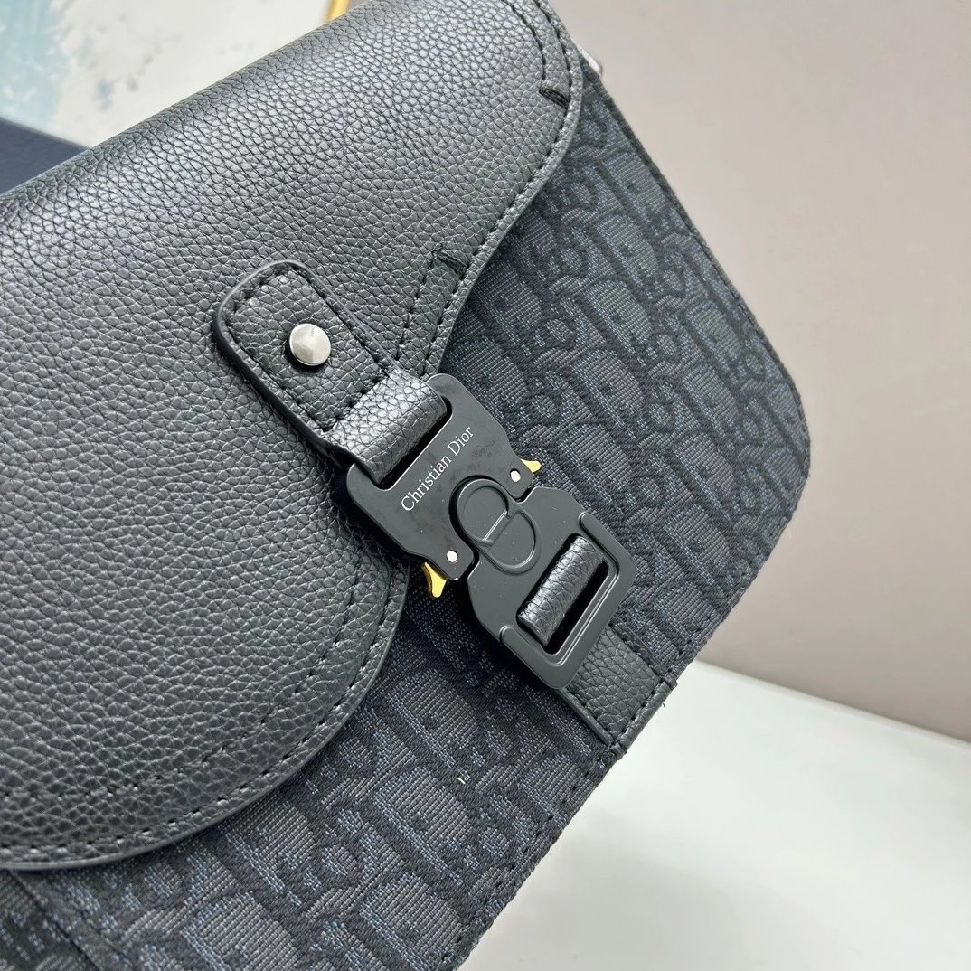 Dior Saddle Bag Oblique Monogram Blue Gray Crossbody Bag - 7