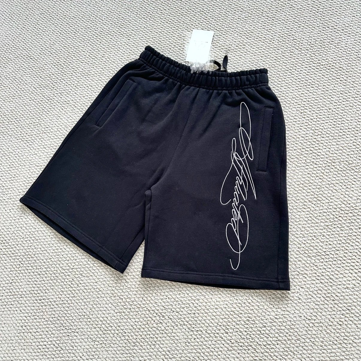 L-Black GA Signature Embroidered Shorts