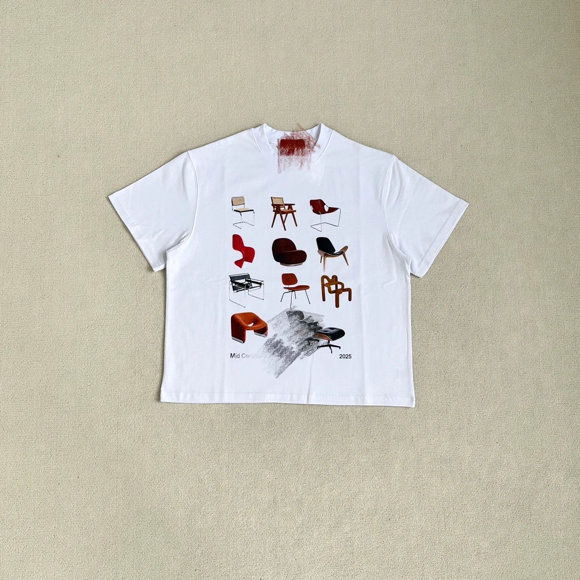 L-MT白色椅子数码印Tee