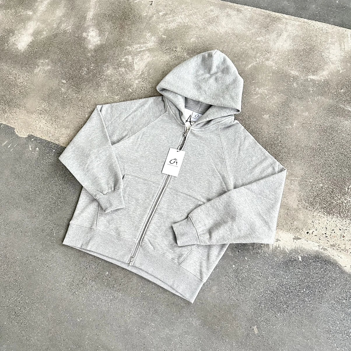 Y-GA floral grey zipper sweater