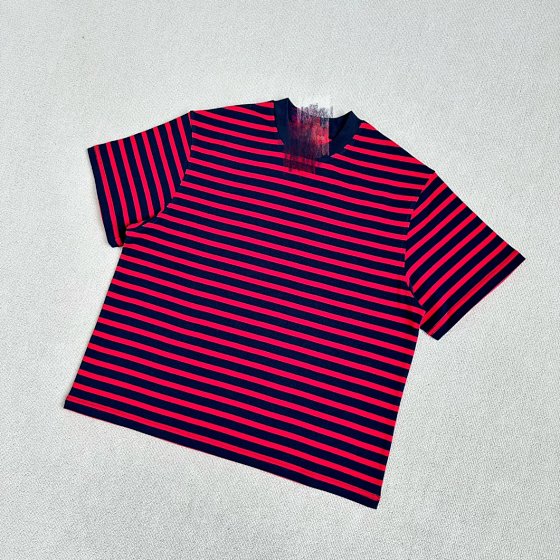L-MT Red Striped Short Sleeve T-Shirt