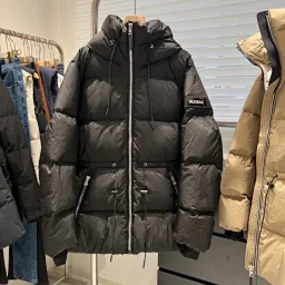 thumbnail for Canadian rudsak 90% white duck down black tech waterproof fabric waist down jacket jacket black SML