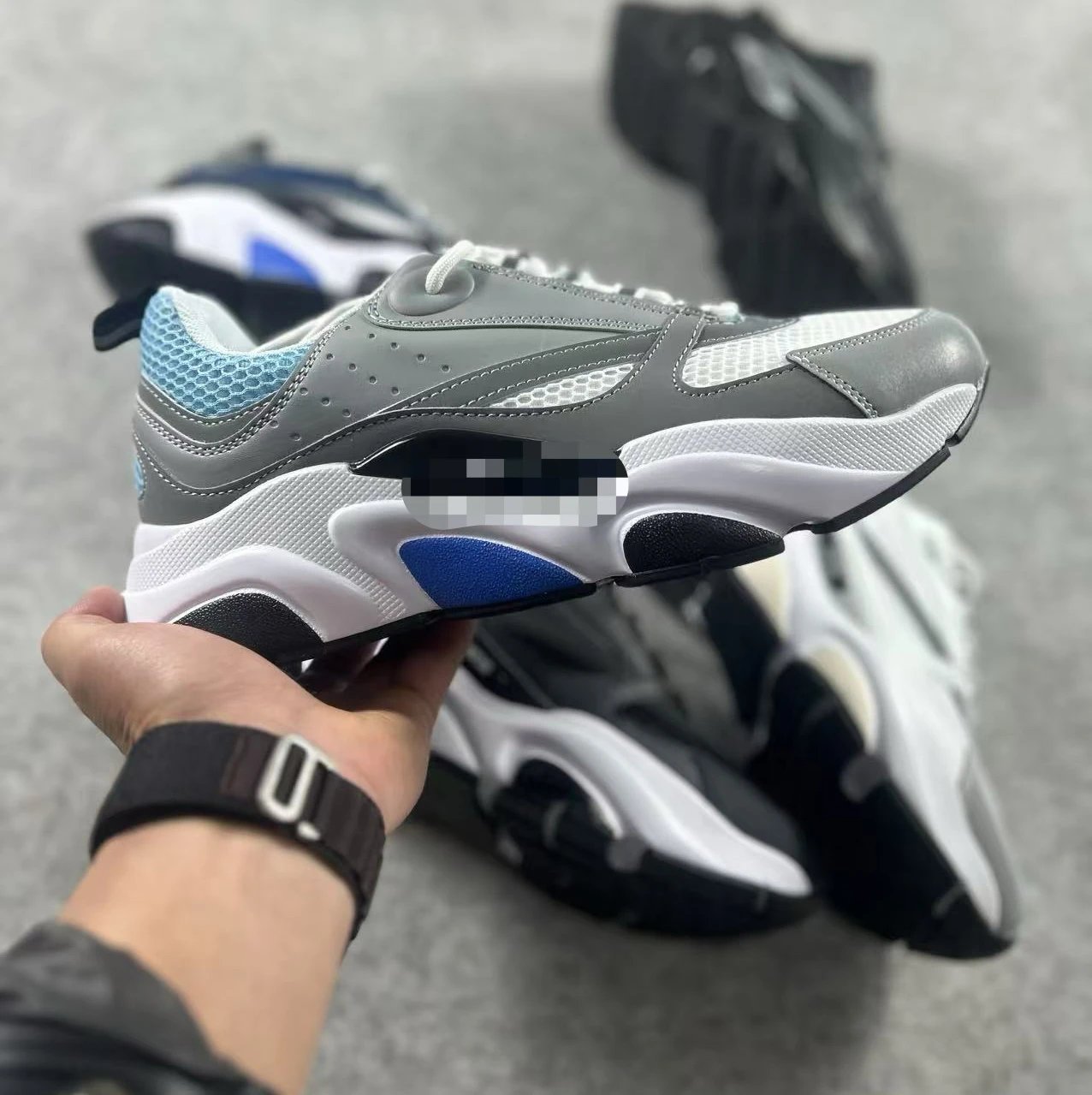 White Grey Blue