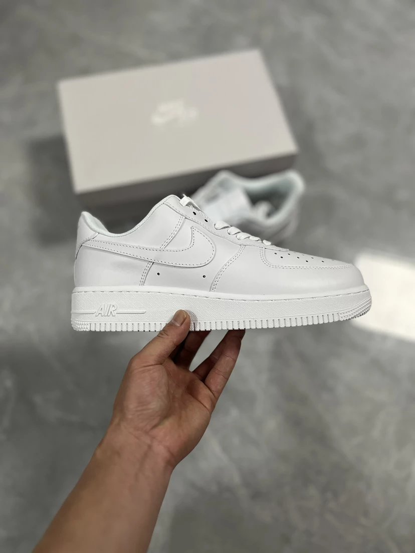AF1 Pure White Air Force 1 Low-Top Genuine Leather