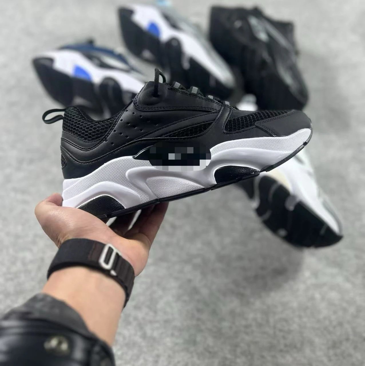 black and white