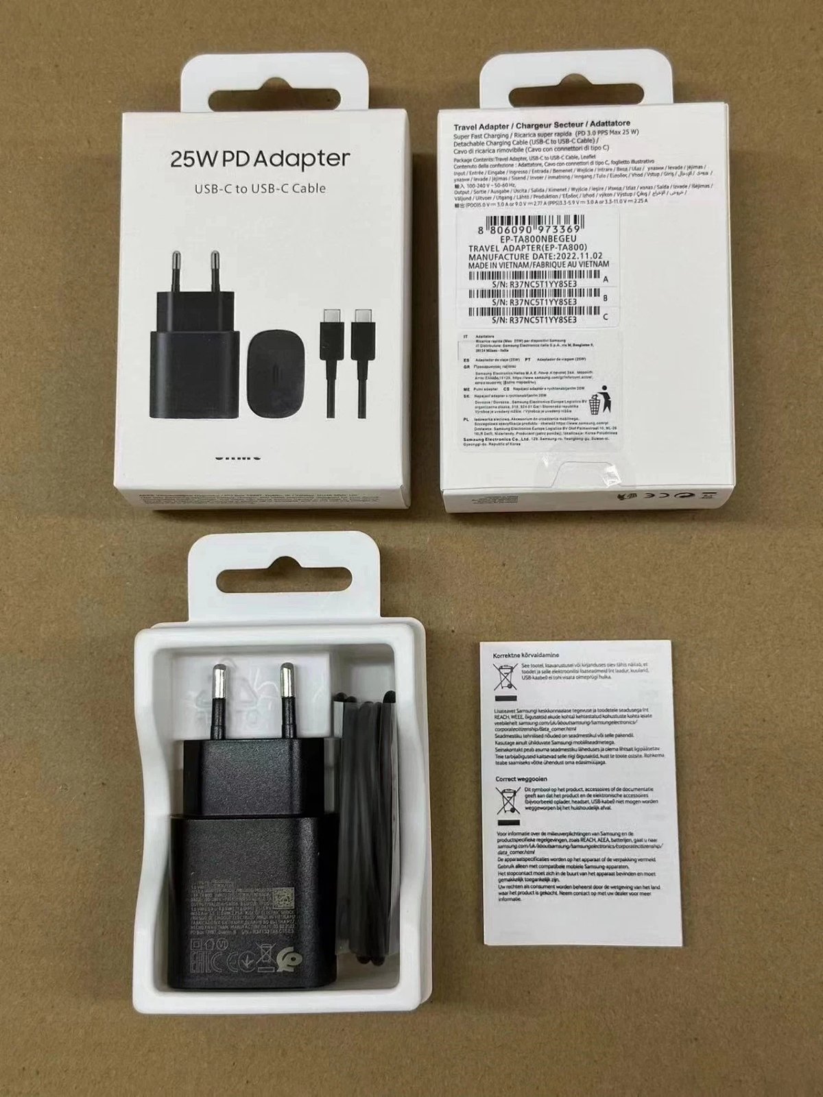 Samsung 25w  45w adapter and cable set high quality version