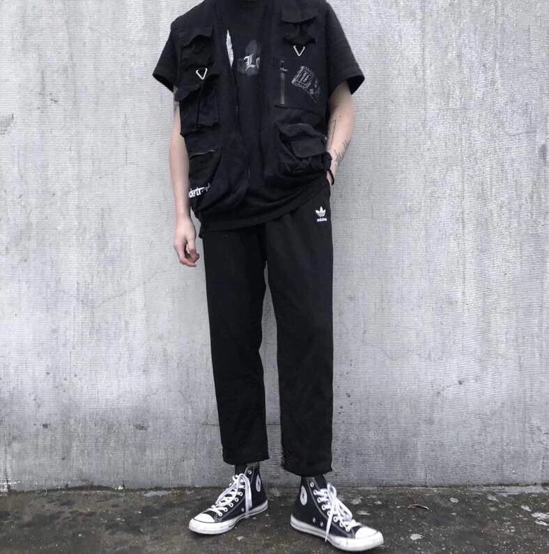 小妖家潮牌Adidas阿迪三叶草直筒裤