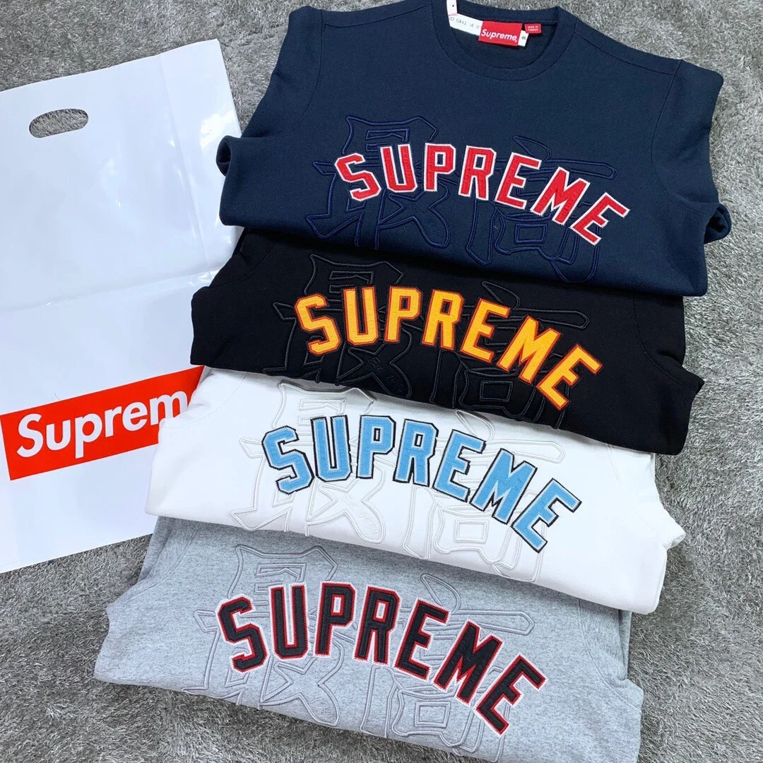 Supreme 20ss Kanji Logo Crewneck 最高刺绣圆领卫衣