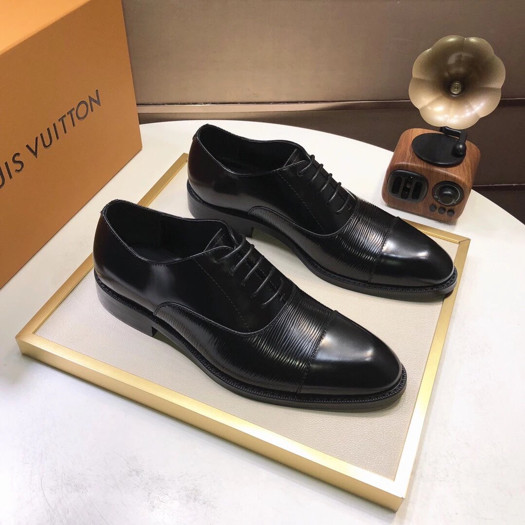 Early fall new open bead cowhide driving business lace-up shoes men
