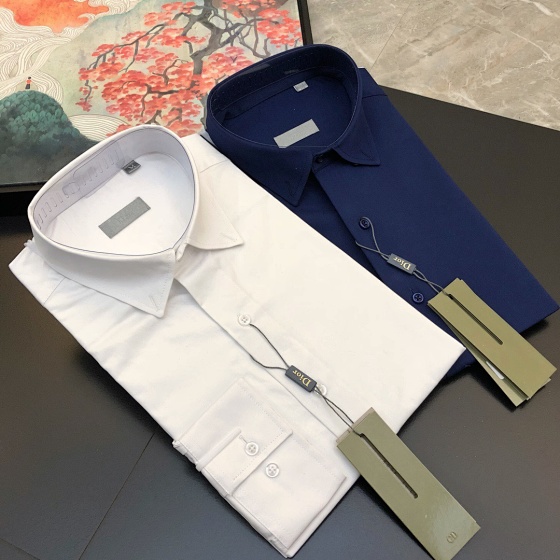 CD Little Bee Shirt Men's Long Sleeve Shirt 2023 Spring and Autumn New High Count Ironless Poplin Slimming Style Business Remarks Color Maximum 200 Interior Wear