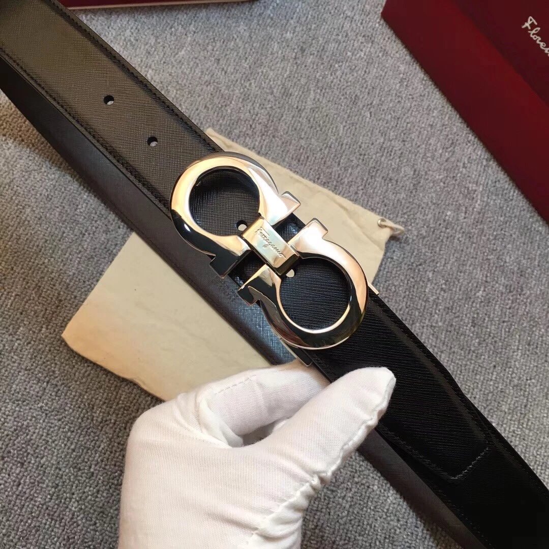 慕家新款 十字纹牛皮 宽度35cm 男士时尚潮流皮带 下单备注腰围 3