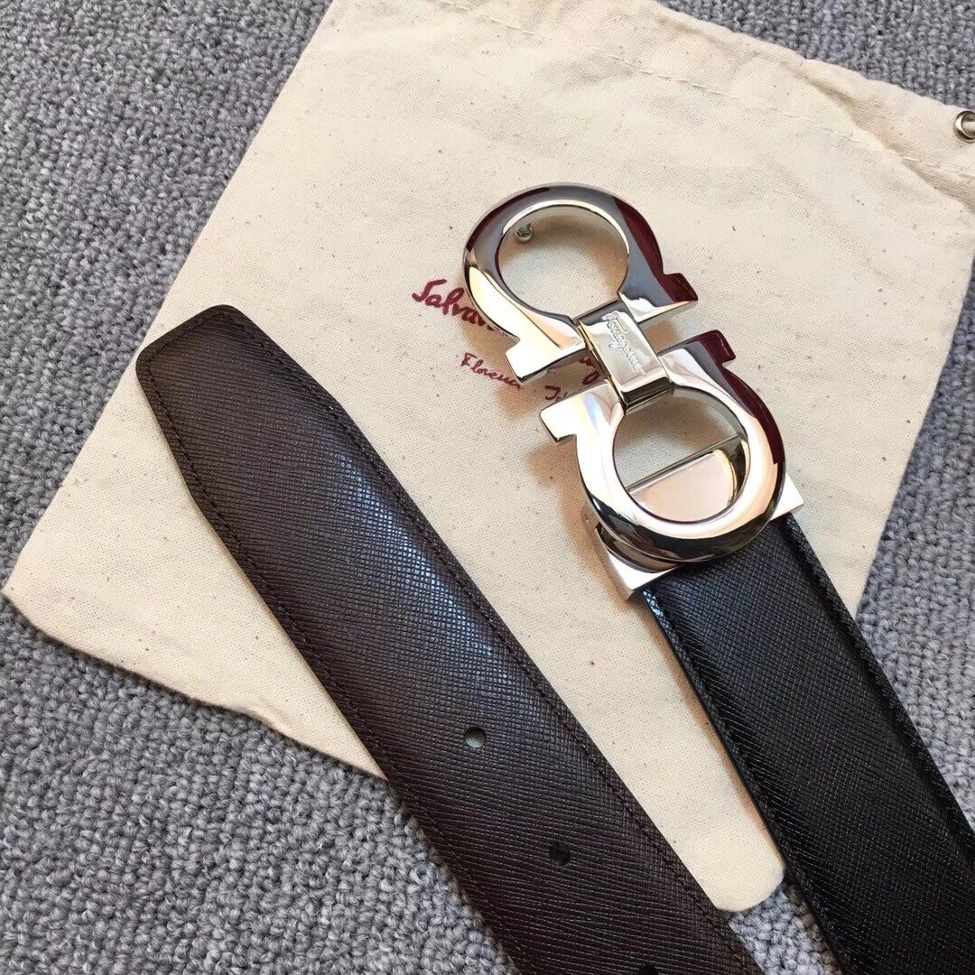 慕家新款 十字纹牛皮 宽度35cm 男士时尚潮流皮带 下单备注腰围 4