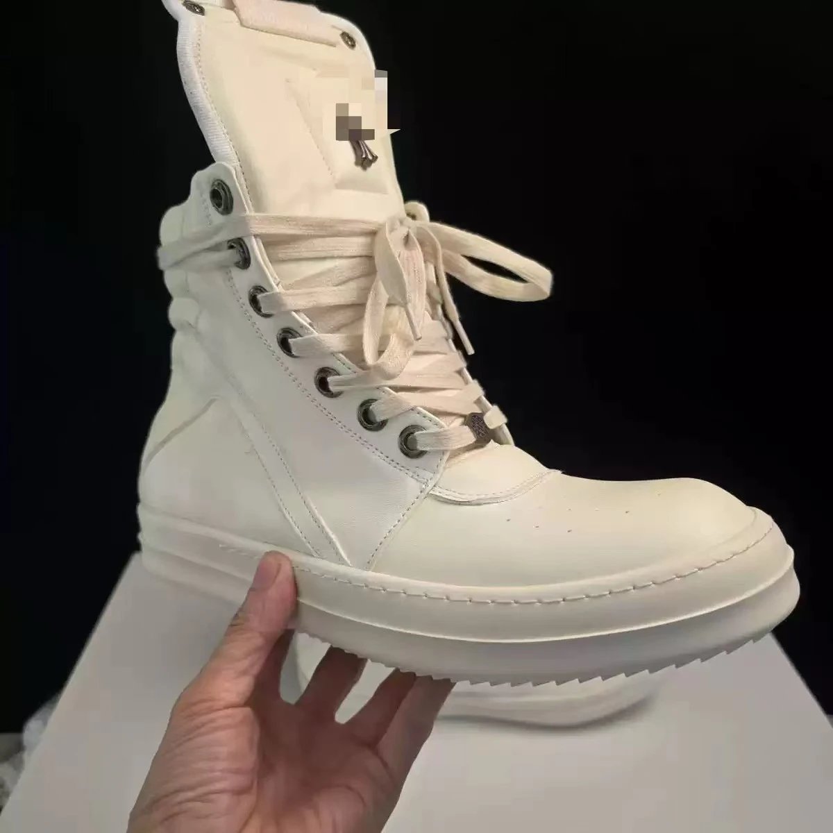 High Top Sneakers Black And White Contrast Panel Street Style