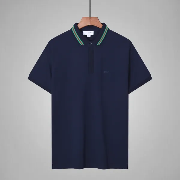 Lacoste Classic Polo Navy with Green-Red Trim - 1