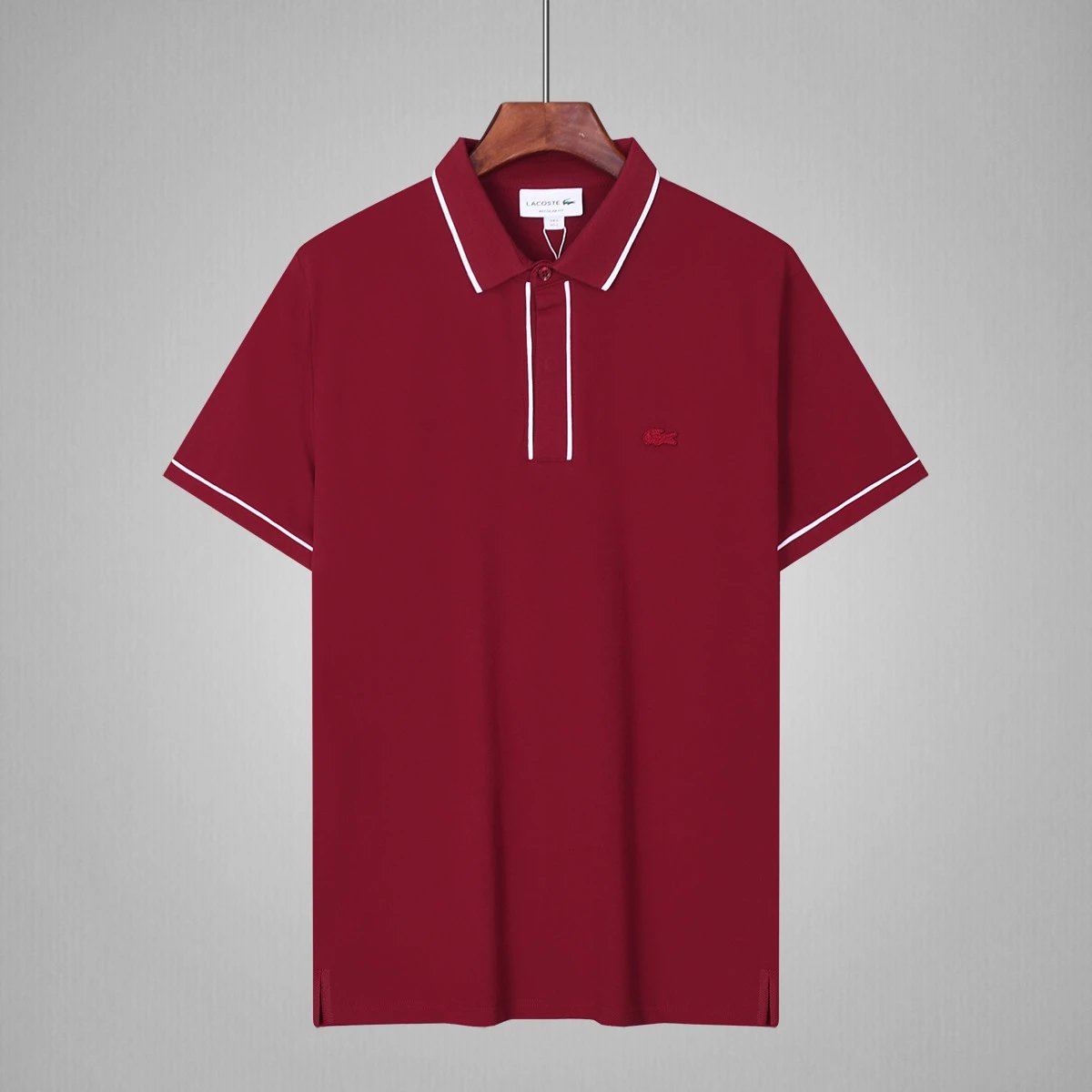 Lacoste Classic Piqué Polo Burgundy with White Trim Polo - 1