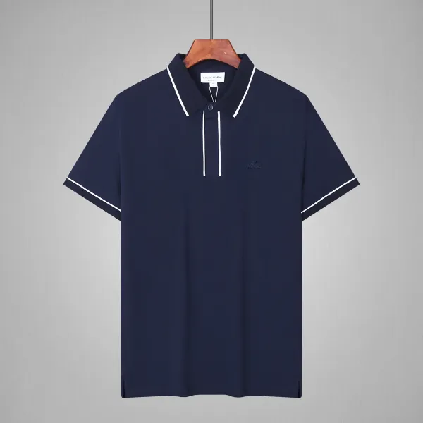 Lacoste Classic Piqué Polo Navy with White Trim - 1