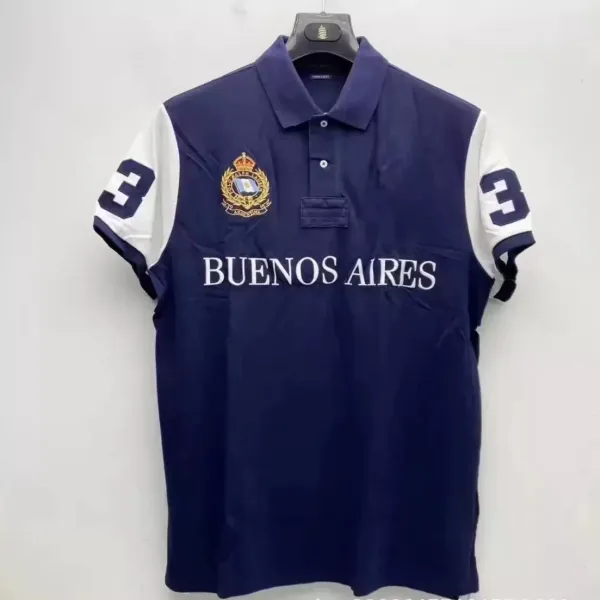 Ralph Lauren Polo Buenos Aires Navy Blue and White Polo - 1