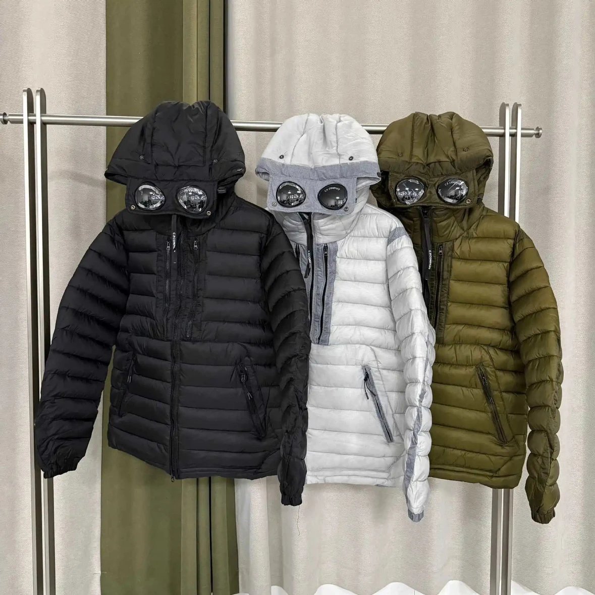 CP winter thickened warm cotton jacket glasses street trend hooded jacket