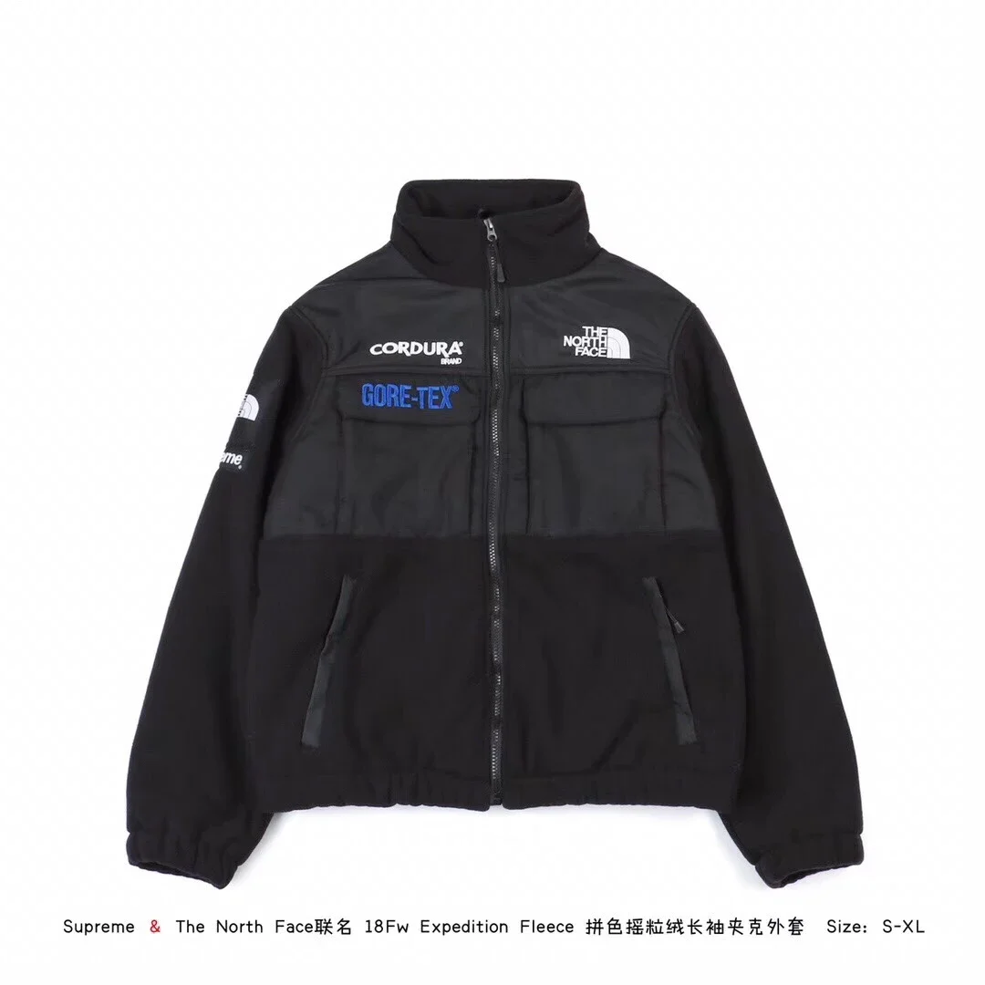 Supreme The North Face联‎名18Fw Expedition 拼​色‎摇​粒​绒‎外套