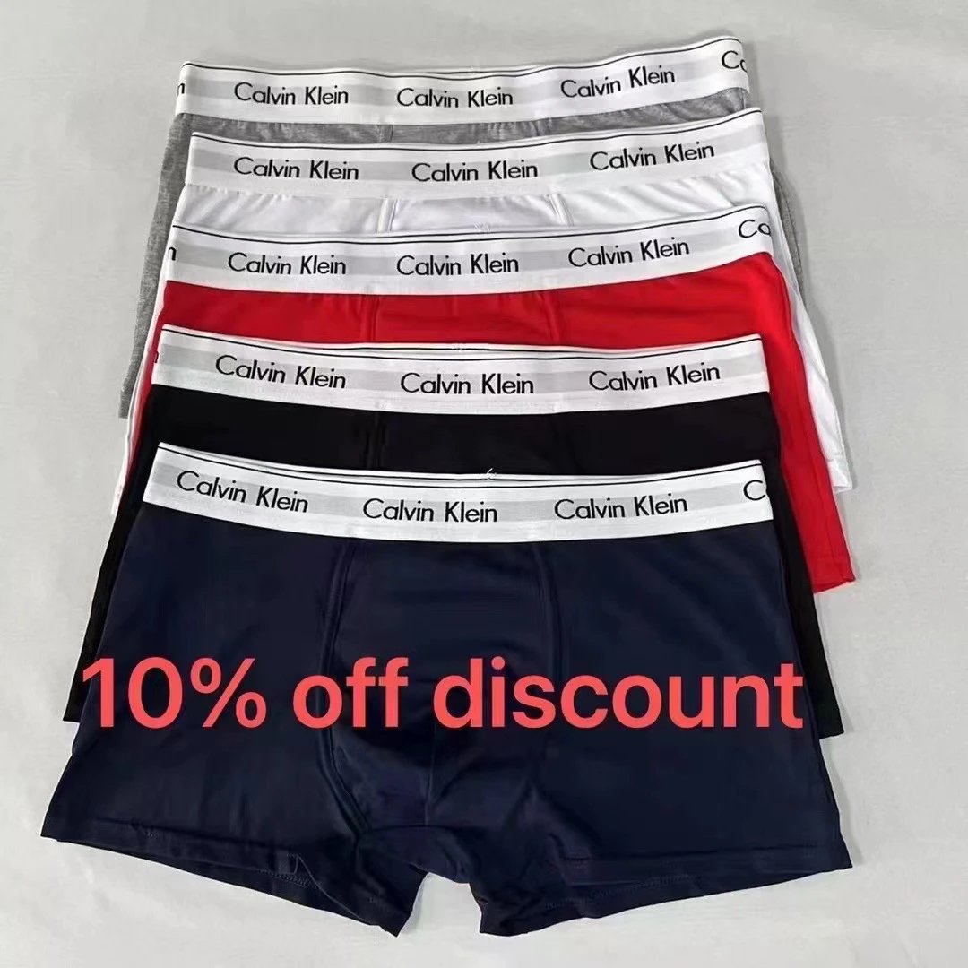 New C.K Men's Underwear International Brand Men's Low Waist Pants Overseas Hot Selling Trendy Men's Flat Corner Underwear Pure Cotton Four Corner Pants