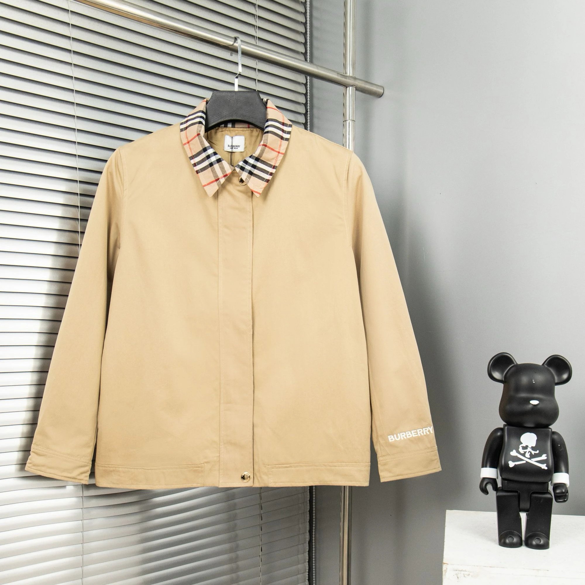 Burberry Vintage Check Collar Gabardine Jacket Honey