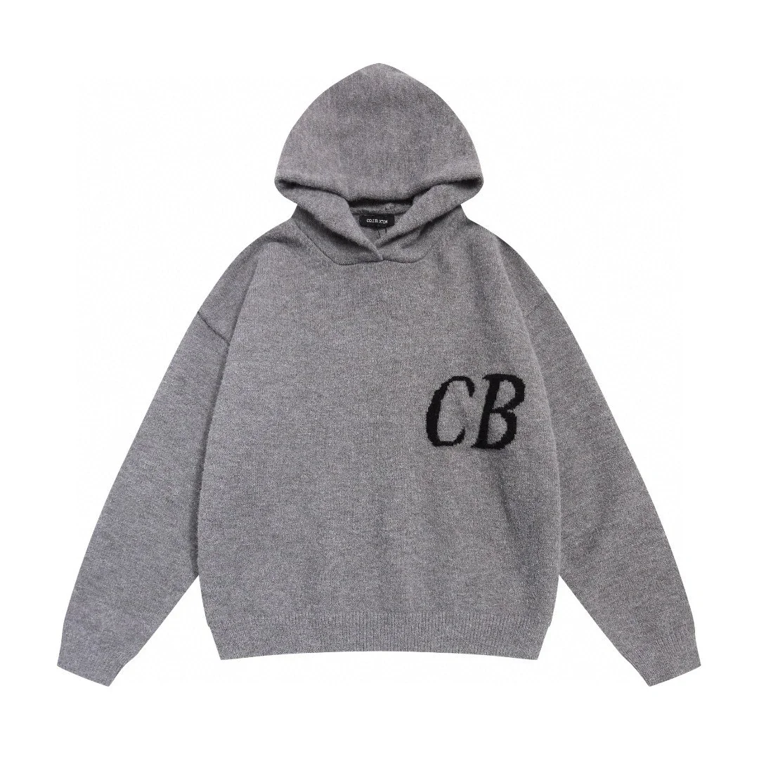 Cole Buxton CB Letter Jacquard Knitted Hoodie