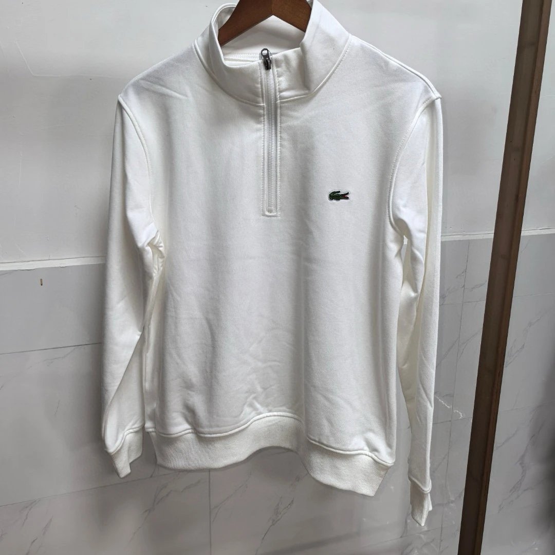 Lacoste Sweatshirt Half-Zip Logo White