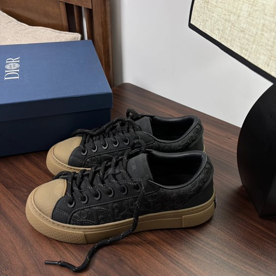 Stone Island x Dior B33 Stone Island Joint Casual Thick soled Board Shoes Oblique Embroidered Old Flower Pattern Black Item Number: 3SN303ZAM-H900