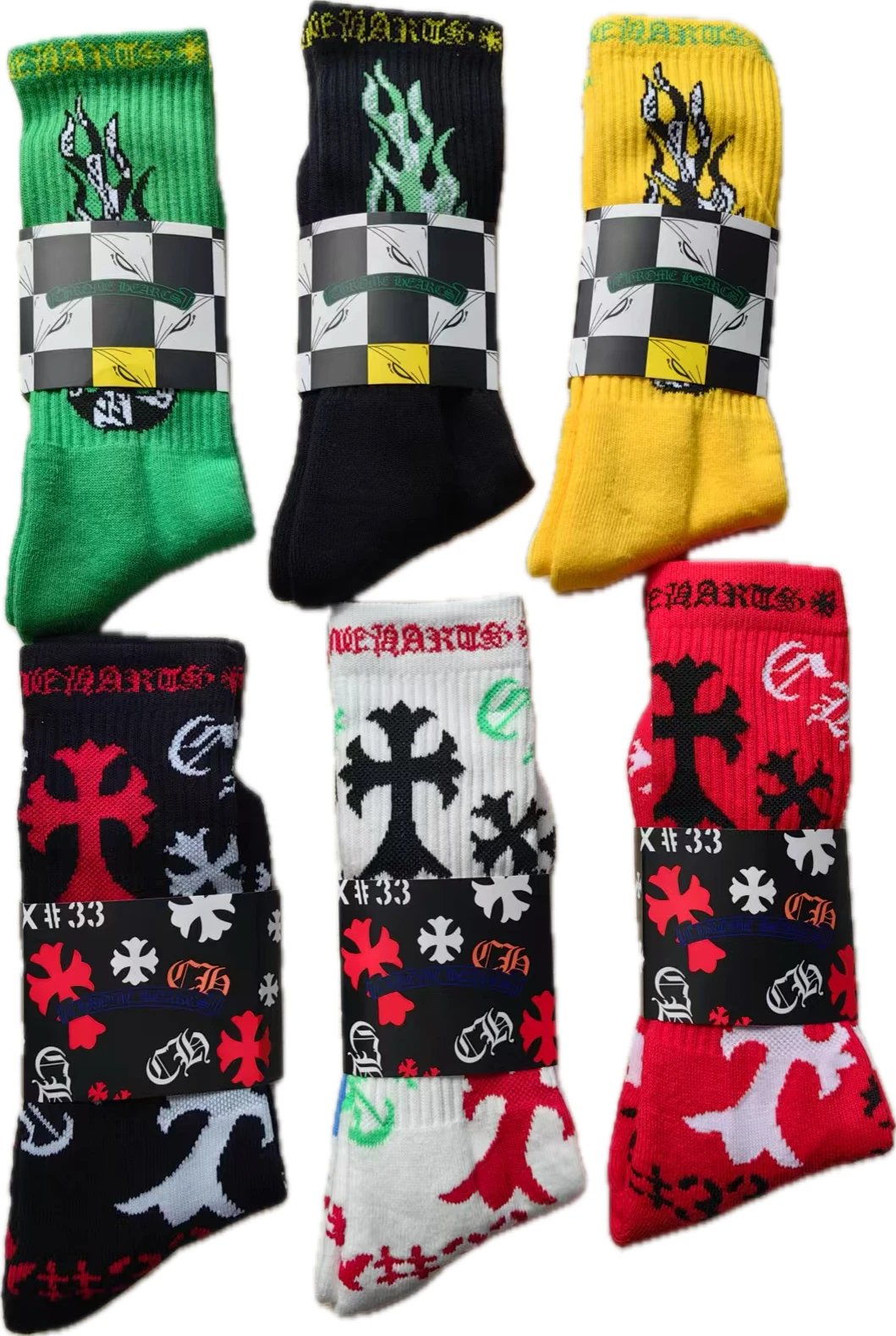 Chrome arts Croheart Matty Boy small mouth flame high tube sports cotton socks towel bottom sports socks independent packaging 37-44 one size fits all