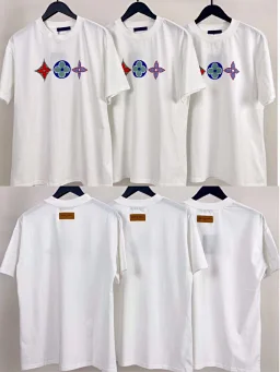 thumbnail for Spot (in stock) on sale 2020ss spring and summer latest three-flower color seal medal large logo capsule series couples T-shirt half-sleeve